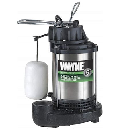 Wayne Water Systems Wayne Water Systems 4003741 1 by 3 HP 4600GPh Stainless Steel Vertical Float Switch AC Top Submersible Sump Pump 4003741